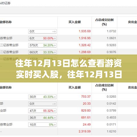 往年12月13日游資實時買入股查看指南，深度評測與介紹