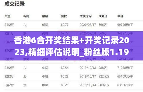 香港6合開獎結(jié)果+開獎記錄2023,精細(xì)評估說明_粉絲版1.192