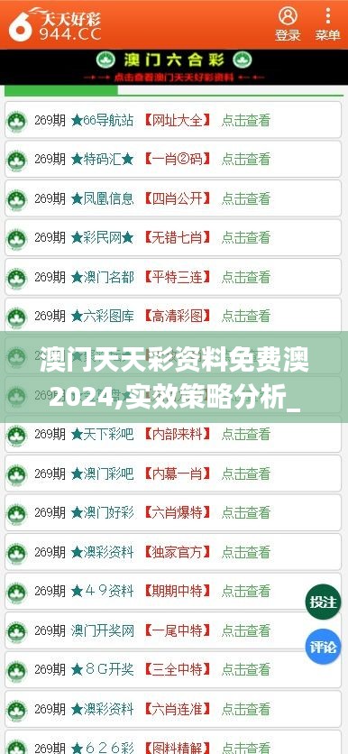 澳門(mén)天天彩資料免費(fèi)澳2024,實(shí)效策略分析_S11.900
