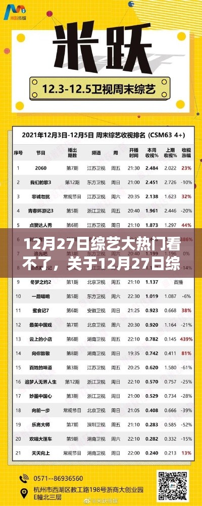 深度解析，12月27日綜藝大熱門無法觀看現(xiàn)象的背后原因