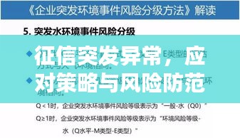 征信突發(fā)異常，應(yīng)對策略與風(fēng)險(xiǎn)防范指南！