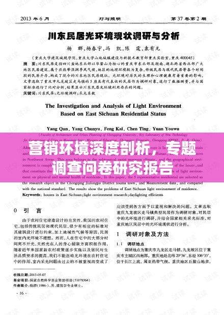 營銷環(huán)境深度剖析，專題調(diào)查問卷研究報(bào)告