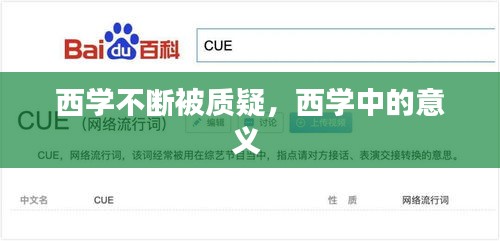 西學(xué)不斷被質(zhì)疑，西學(xué)中的意義 