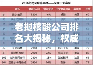 老撾核酸公司排名大揭秘，權(quán)威榜單揭曉，這些公司領(lǐng)跑行業(yè)！