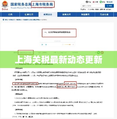 上海關(guān)稅最新動態(tài)更新