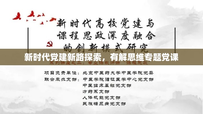 新時(shí)代黨建新路探索，有解思維專(zhuān)題黨課