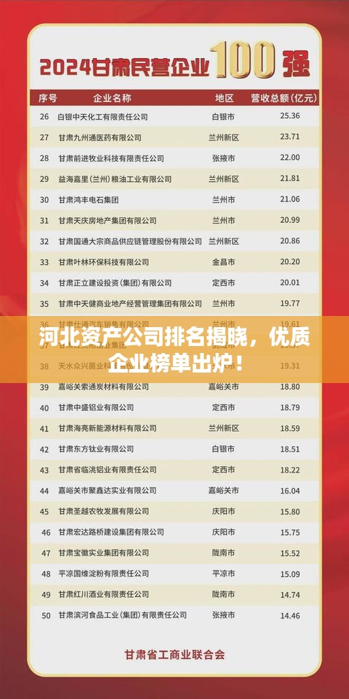 河北資產(chǎn)公司排名揭曉，優(yōu)質(zhì)企業(yè)榜單出爐！