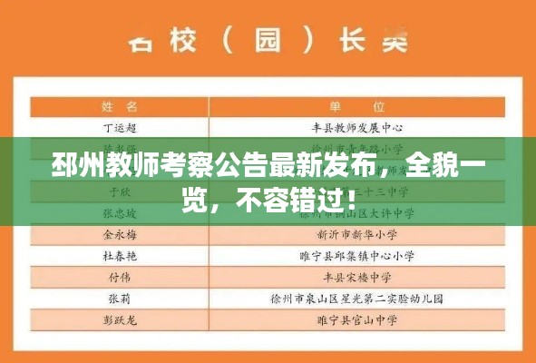 邳州教師考察公告最新發(fā)布，全貌一覽，不容錯過！
