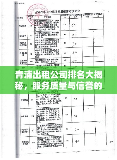 青浦出租公司排名大揭秘，服務(wù)質(zhì)量與信譽的綜合評價報告