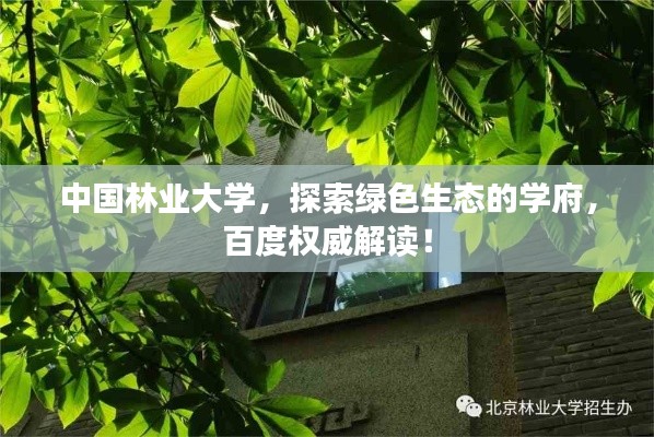 中國(guó)林業(yè)大學(xué)，探索綠色生態(tài)的學(xué)府，百度權(quán)威解讀！