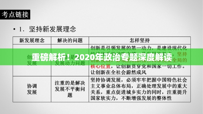 重磅解析！2020年政治專(zhuān)題深度解讀