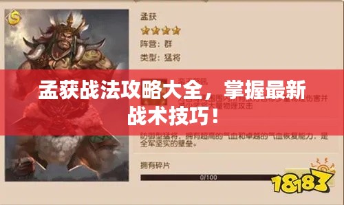 孟獲戰(zhàn)法攻略大全，掌握最新戰(zhàn)術(shù)技巧！