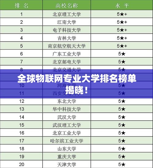 全球物聯(lián)網(wǎng)專(zhuān)業(yè)大學(xué)排名榜單揭曉！