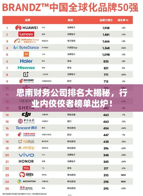 思南財(cái)務(wù)公司排名大揭秘，行業(yè)內(nèi)佼佼者榜單出爐！