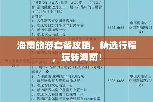 海南旅游套餐攻略，精選行程，玩轉(zhuǎn)海南！