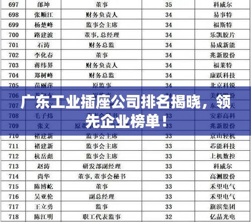廣東工業(yè)插座公司排名揭曉，領(lǐng)先企業(yè)榜單！