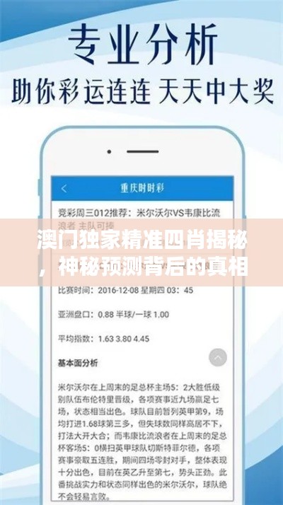 澳門獨家精準四肖揭秘，神秘預(yù)測背后的真相探索