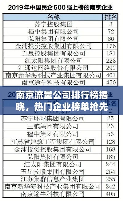 南京流量公司排行榜揭曉，熱門企業(yè)榜單搶先看！
