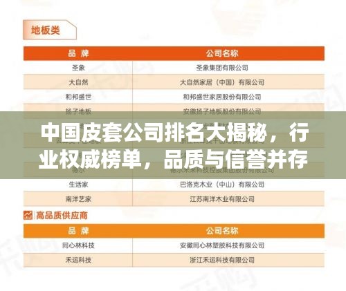 中國(guó)皮套公司排名大揭秘，行業(yè)權(quán)威榜單，品質(zhì)與信譽(yù)并存的企業(yè)！