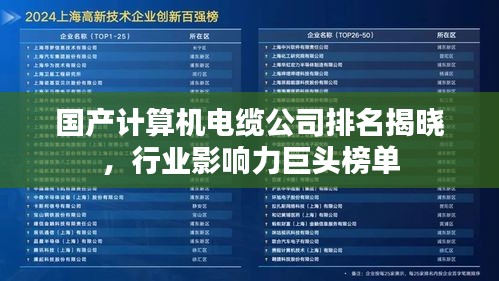 國產(chǎn)計(jì)算機(jī)電纜公司排名揭曉，行業(yè)影響力巨頭榜單
