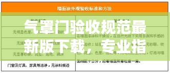 氣罩門驗(yàn)收規(guī)范最新版下載，專業(yè)指南與規(guī)范標(biāo)準(zhǔn)全解析