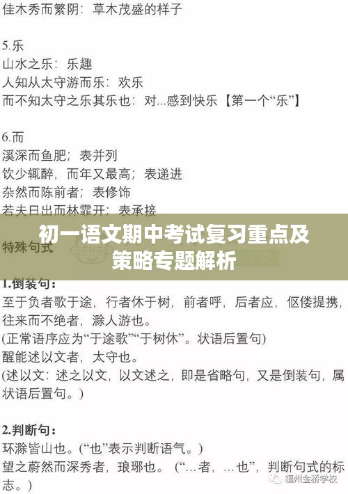 初一語(yǔ)文期中考試復(fù)習(xí)重點(diǎn)及策略專(zhuān)題解析