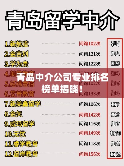 青島中介公司專業(yè)排名榜單揭曉！