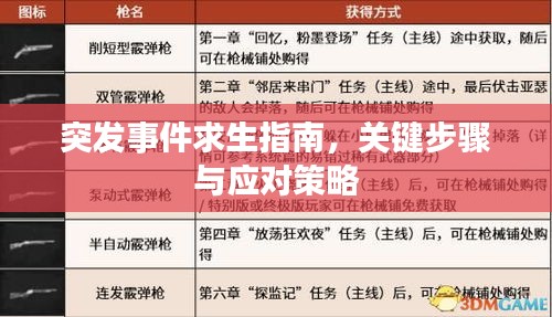 突發(fā)事件求生指南，關(guān)鍵步驟與應(yīng)對(duì)策略