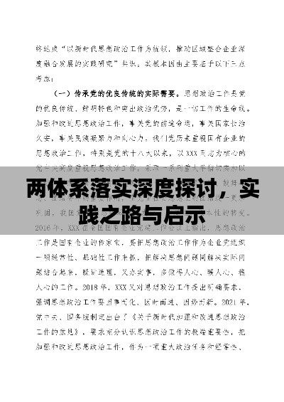 兩體系落實(shí)深度探討，實(shí)踐之路與啟示
