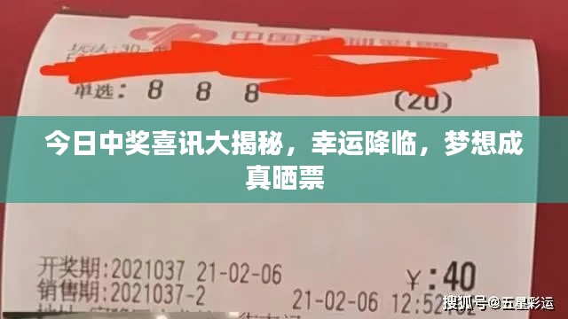 今日中獎喜訊大揭秘，幸運(yùn)降臨，夢想成真曬票